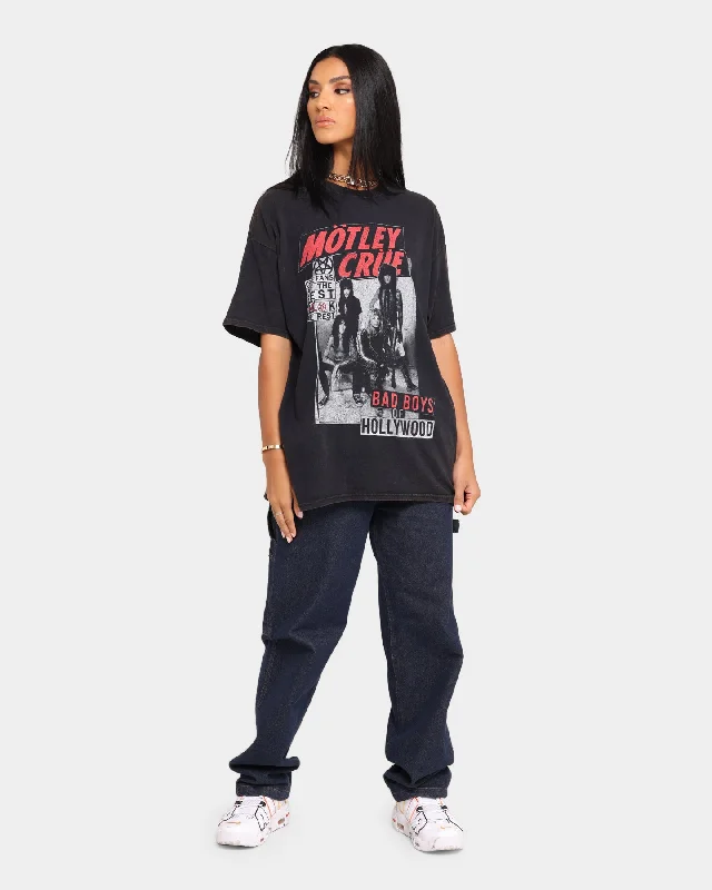 Motley Crue Men's Bad Boys Vintage T-Shirt Black Wash