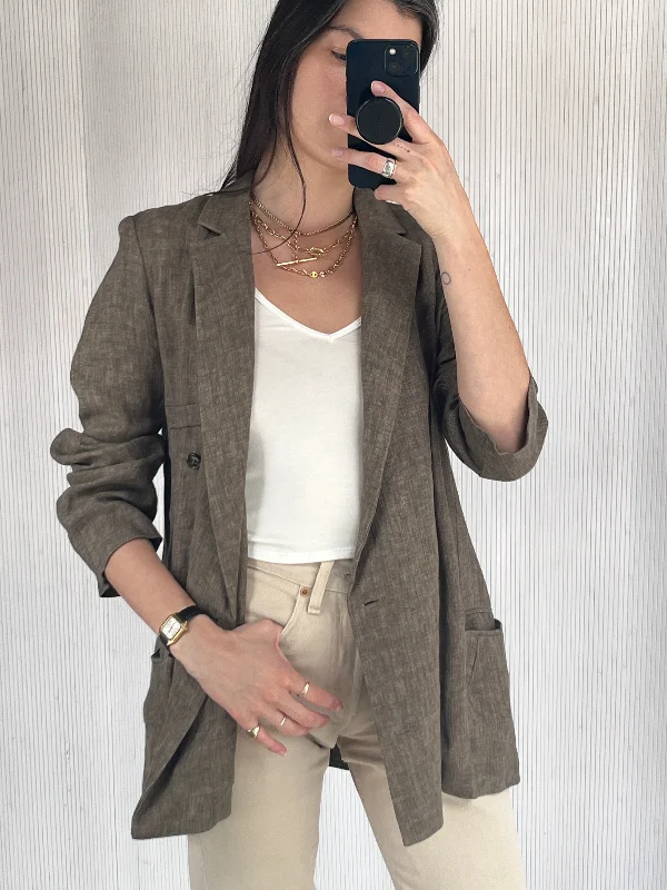 Olive linen blazer