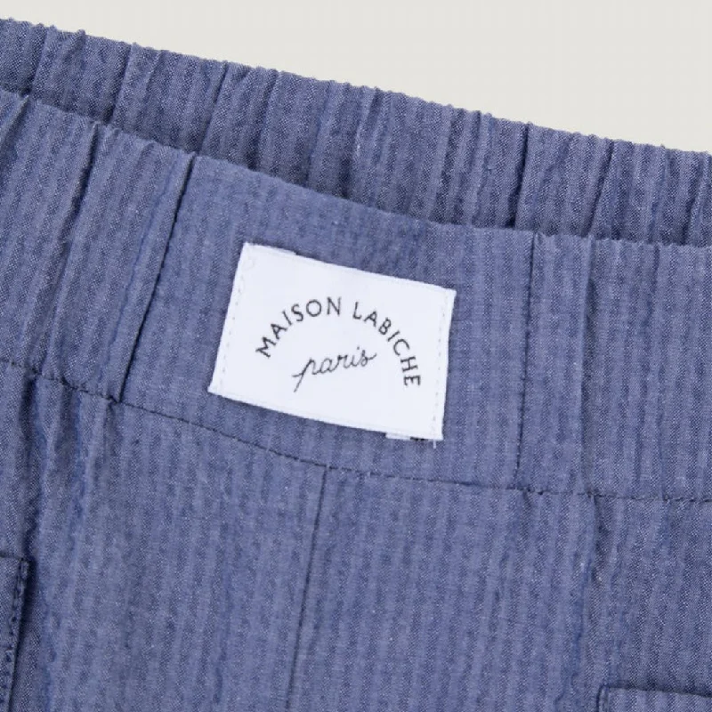 ""Oudin"" Seersucker Pants (Carbon Blue)