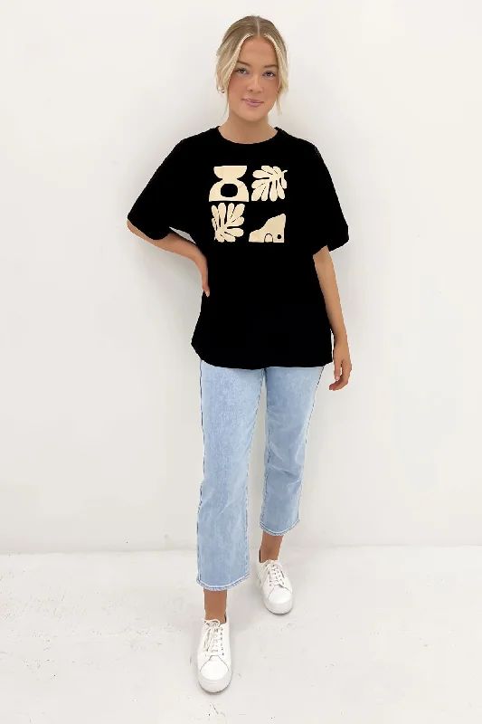 River Tee Black Beige