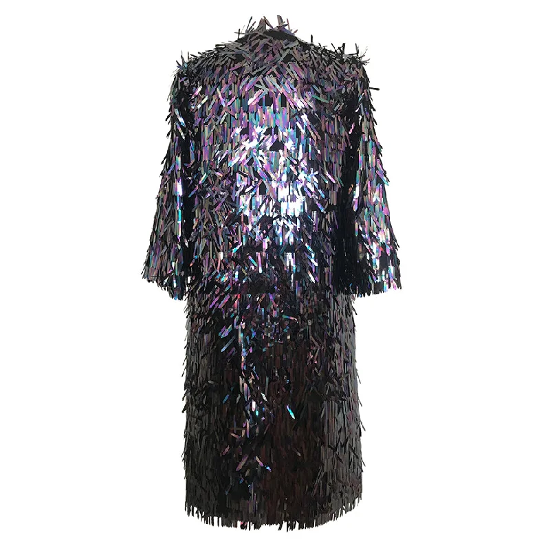 Luxury spike sequin purple occasioncoat