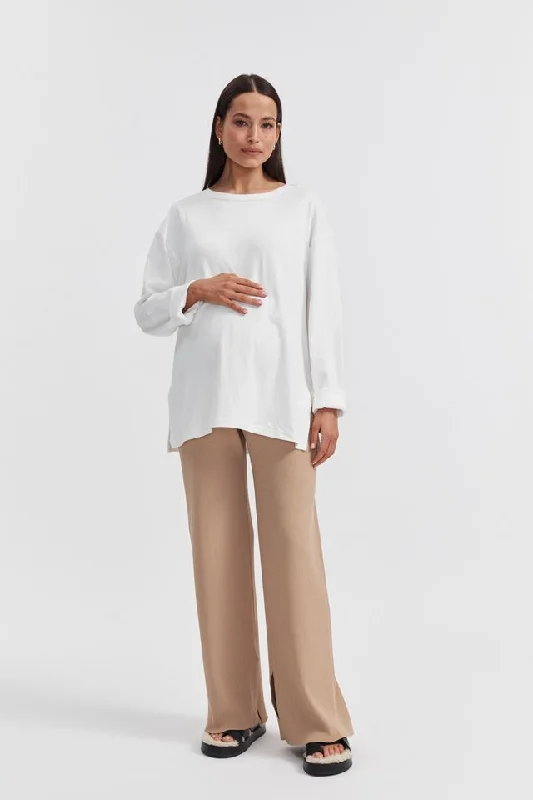 Celeste Wide Leg Pant (Latte)