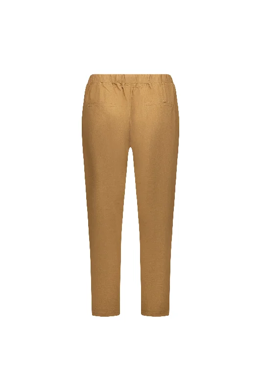 Vassalli 7/8 Leg Elastic Waist Pant - Caramel