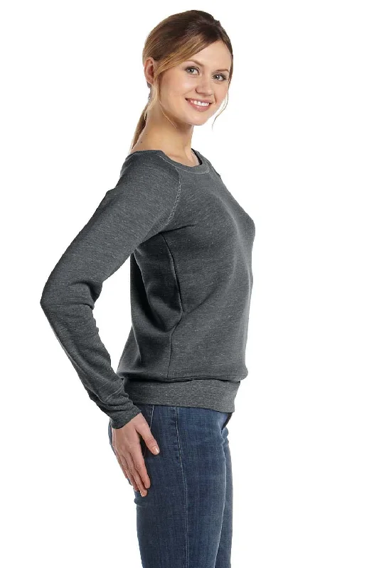 Bella + Canvas Womens Sponge Fleece Wide Neck Sweatshirt - Solid Black