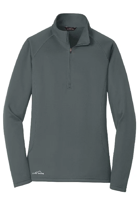 Eddie Bauer Womens Smooth Fleece 1/4 Zip Sweatshirt - Iron Grey