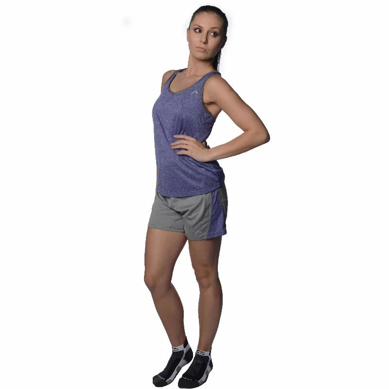 More Mile Marl Jersey Womens Training Shorts - Grey