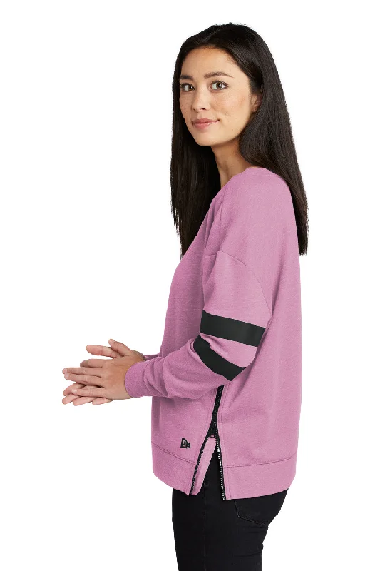 New Era Womens Varsity Fleece Crewneck Sweatshirt - Heather Lilac Pink