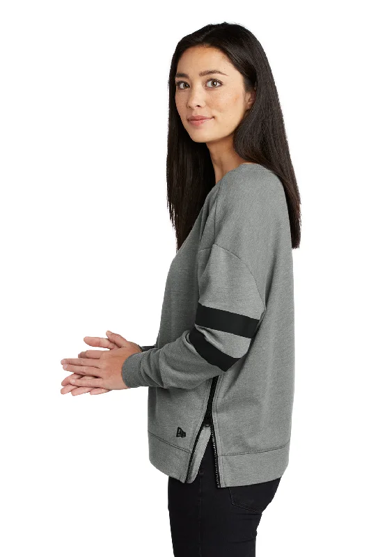 New Era Womens Varsity Fleece Crewneck Sweatshirt - Heather Shadow Grey