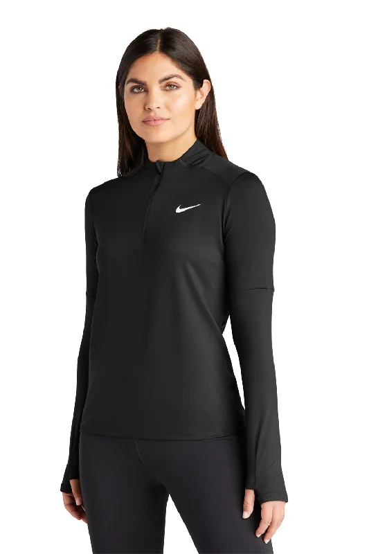 Nike Womens Element Dri-Fit Moisture Wicking 1/4 Zip Sweatshirt - Black