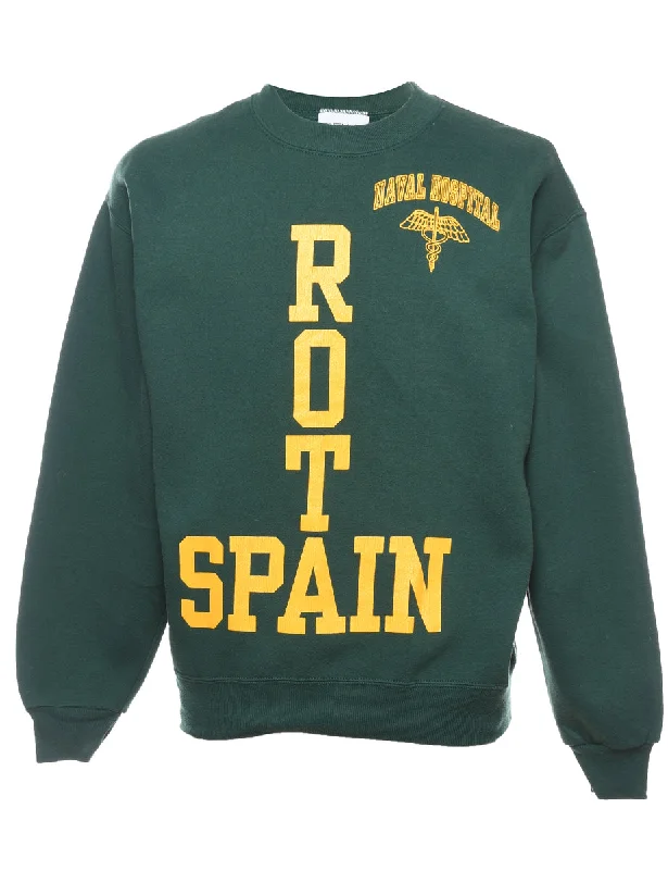 Rota Spain Dark Grey & Yellow Printed Sweatshirt - M