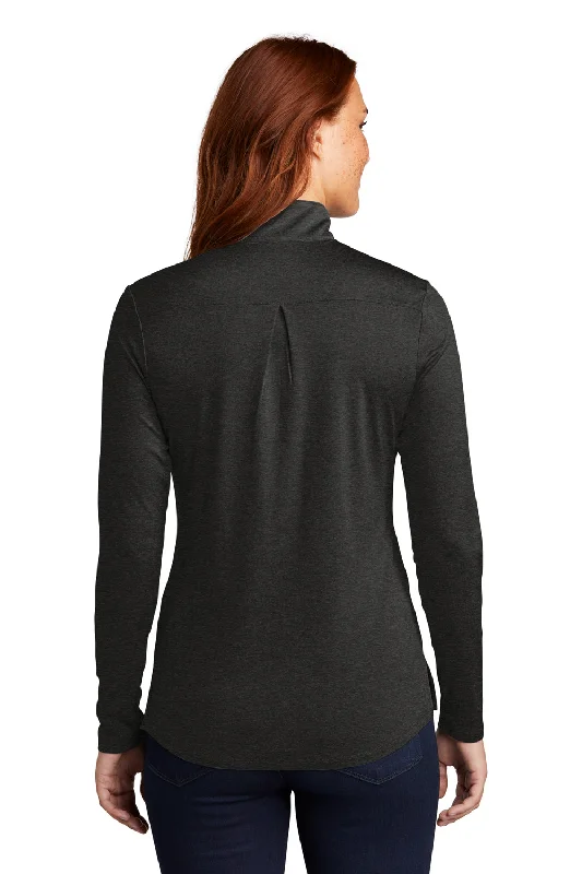 Sport-Tek Womens Endeavor Moisture Wicking 1/4 Zip Sweatshirt - Heather Black