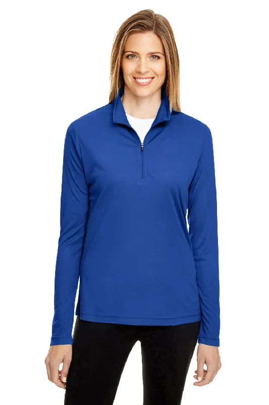 Team 365 Womens Zone Performance Moisture Wicking 1/4 Zip Sweatshirt - Royal Blue