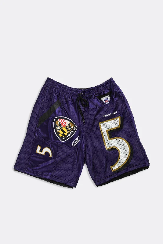 Unisex Rework Ravens NFL Jersey Shorts - Women-L, Men-M