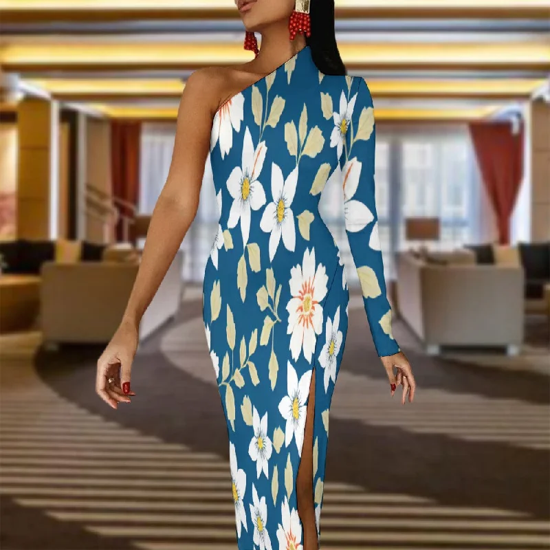 Half Sleeve Slit Dress
