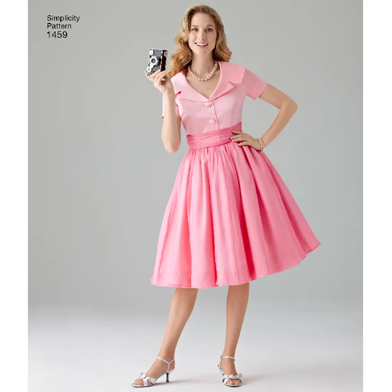 Simplicity Pattern 1459 Misses' and Miss Petite 1950's Vintage Dress