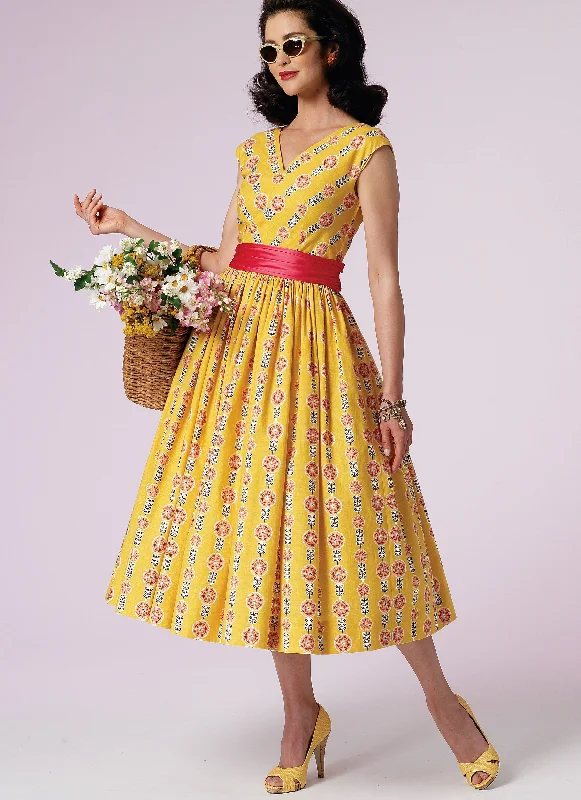 Vogue Pattern 8789 Vintage 1957 Dress and Cummerbund | Easy