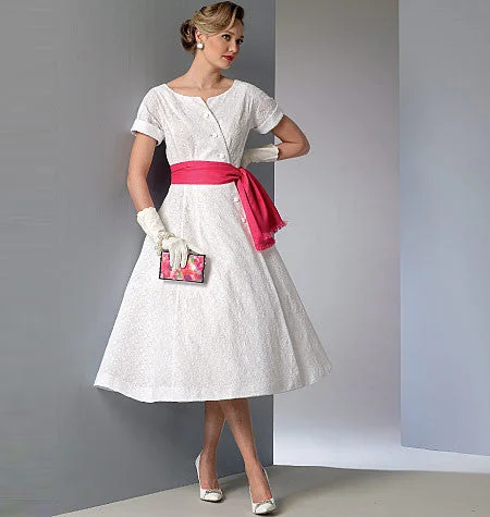 Vogue Pattern 9105 Misses' Dress and Sash | Vintage Vogue