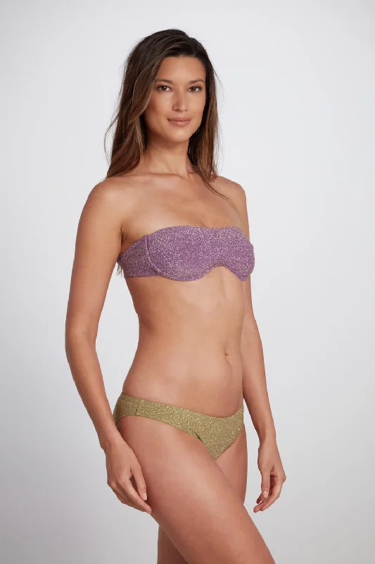 Brigitte Underwire Bikini Top With Removable Straps Lurex - Lilac Minimalist bikini, Simple, Sleek, Fashionable Brigitte Underwire Bikini Top With Removable Straps Lurex - Lilac Minimalist bikini, Simple, Sleek, Fashionable