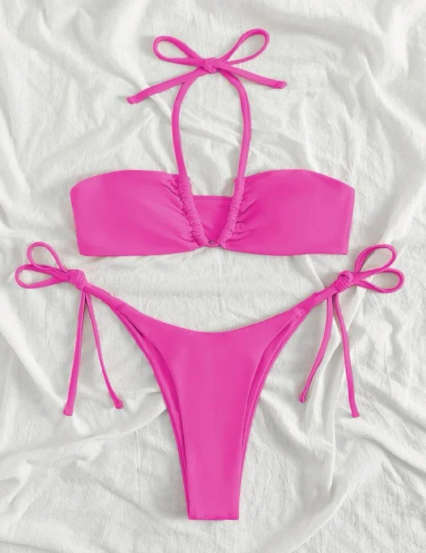 Halter Tied Top Bikini Strappy bikini, Sexy, Trendy, Comfortable