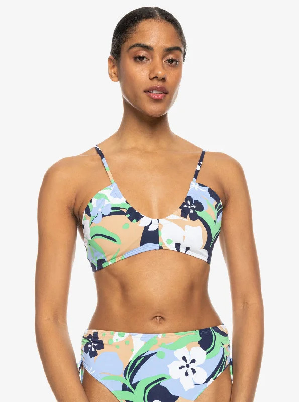 Printed Beach Classics Bra Bikini Top - Vintage Indigo Archive Roxy Floral two-piece bikini, Feminine, Summer, Trendy Printed Beach Classics Bra Bikini Top - Vintage Indigo Archive Roxy Floral two-piece bikini, Feminine, Summer, Trendy