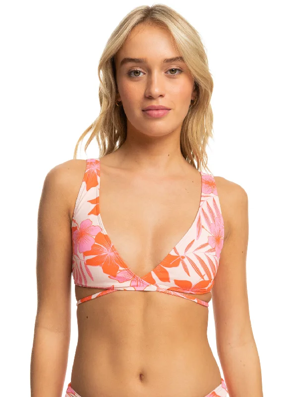 Printed Beach Classics Elongated Bikini Top - Pale Dogwood Lhibiscus High cut bikini, Trendy, Sexy, Beach style Printed Beach Classics Elongated Bikini Top - Pale Dogwood Lhibiscus High cut bikini, Trendy, Sexy, Beach style