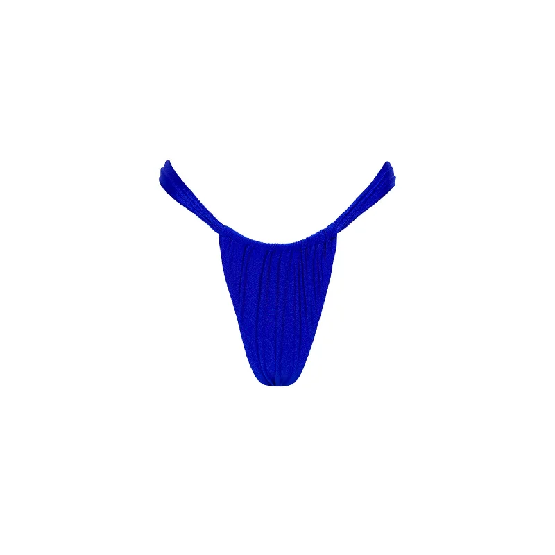 Ruched Thong Bikini Bottom - Malibu Blue Low-back bikini, Sexy, Elegant, Comfortable Ruched Thong Bikini Bottom - Malibu Blue Low-back bikini, Sexy, Elegant, Comfortable