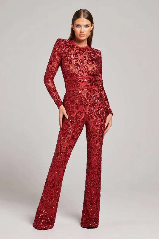 Bella Red Jumpsuit One-piece jumpsuit, Comfortable, Trendy, Workwear