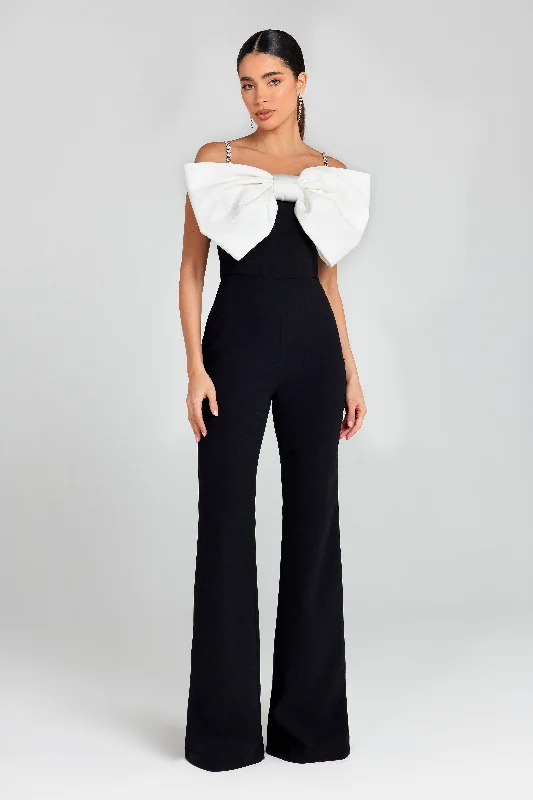 Jenny Bow Jumpsuit Denim romper jumpsuit, Comfortable, Street style, Trendy