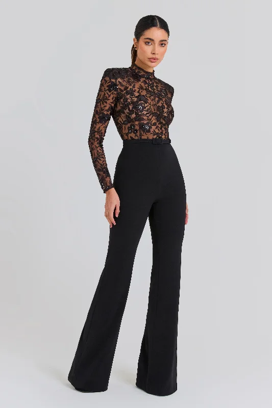 Joanna Black Jumpsuit Trendy jumpsuit, Fashion-forward, Chic, Elegant