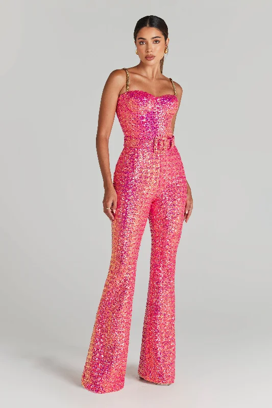 Lucinda Pink Jumpsuit Printed jumpsuit, Bold design, Comfortable, Trendy