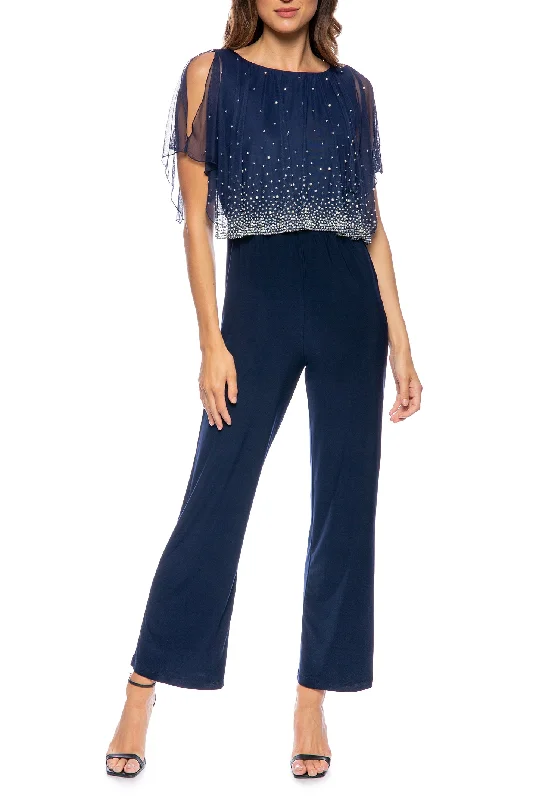 Marina boat neck slit shoulder hook back closure embellished mesh popover bodice jersey jumpsuit Strapless jumpsuit, Sexy, Party wear, Trendy Marina boat neck slit shoulder hook back closure embellished mesh popover bodice jersey jumpsuit Strapless jumpsuit, Sexy, Party wear, Trendy