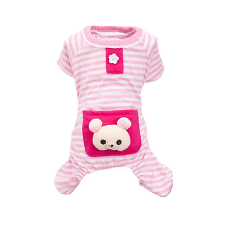 Maxbell Maxbell Pet Dog Cat Puppy Soft Striped Pajamas Jumpsuit Coat Clothes Apparel Pink L Slim fit jumpsuit, Tailored design, Chic, Stylish Maxbell Maxbell Pet Dog Cat Puppy Soft Striped Pajamas Jumpsuit Coat Clothes Apparel Pink L Slim fit jumpsuit, Tailored design, Chic, Stylish