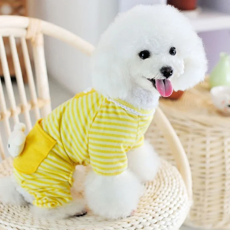 Maxbell Maxbell Pet Dog Cat Puppy Soft Striped Pajamas Jumpsuit Coat Clothes Apparel YLW S Party jumpsuit, Glamorous, Elegant, Trendy Maxbell Maxbell Pet Dog Cat Puppy Soft Striped Pajamas Jumpsuit Coat Clothes Apparel YLW S Party jumpsuit, Glamorous, Elegant, Trendy