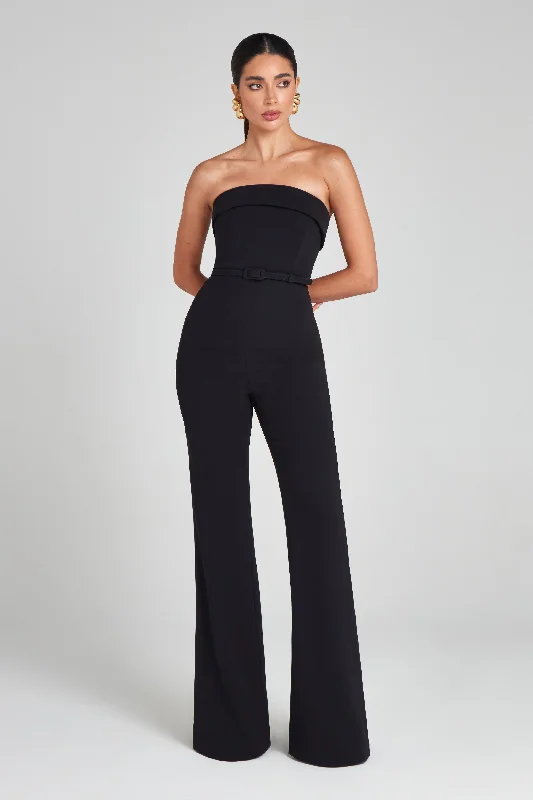 Sabrina Black Jumpsuit Black satin jumpsuit, Elegant, Nightwear, Glamorous