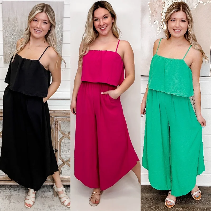 Sew In Love On My Tiptoes Crepe Black Jumpsuit - 2 colors! Loose jumpsuit, Comfortable, Casual, Trendy Sew In Love On My Tiptoes Crepe Black Jumpsuit - 2 colors! Loose jumpsuit, Comfortable, Casual, Trendy