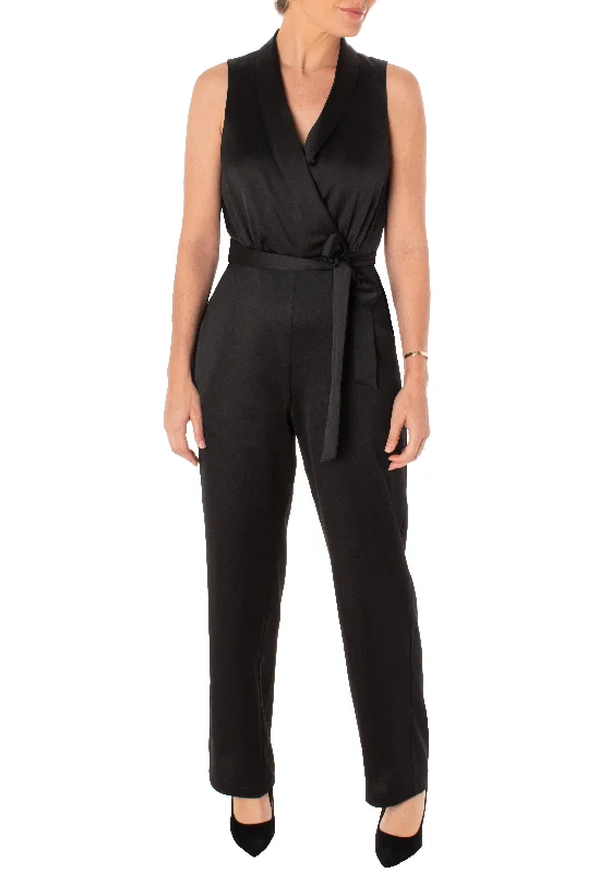 Taylor V-neck sleeveless tie waist zipper back satin jumpsuit Floral pattern jumpsuit, Feminine, Elegant, Stylish Taylor V-neck sleeveless tie waist zipper back satin jumpsuit Floral pattern jumpsuit, Feminine, Elegant, Stylish