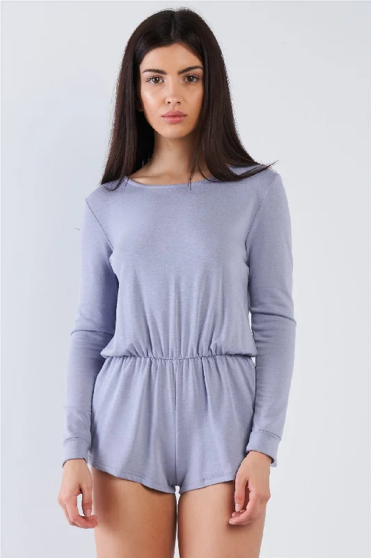 Comfy Tie-back Long Sleeve Romper Boho jumpsuit, Loose fit, Casual, Comfortable