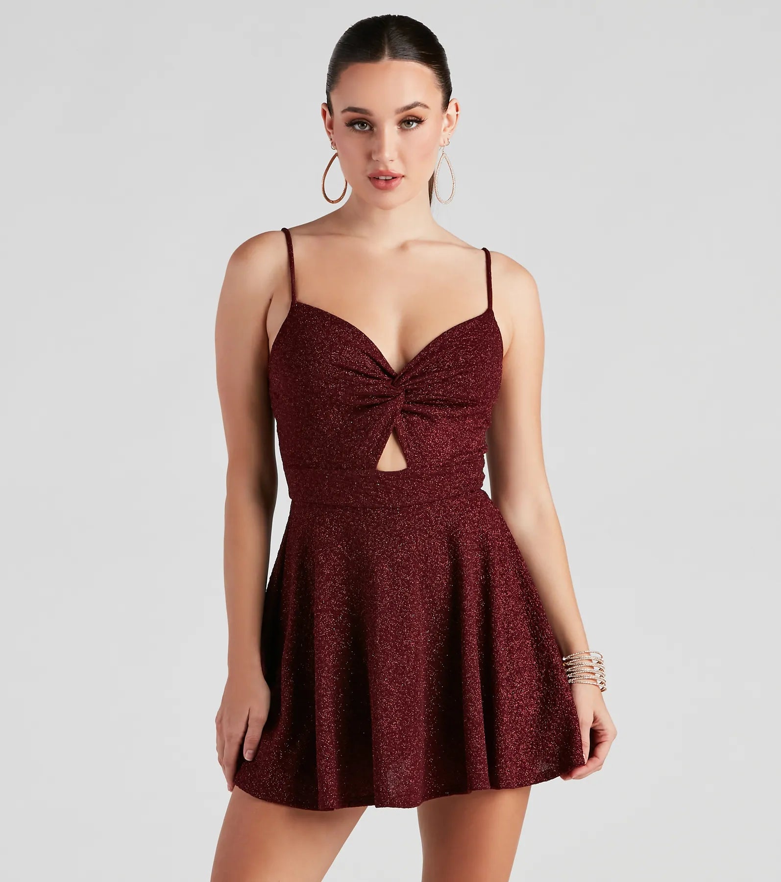 Twisted Style Glitter Skater Romper Backless jumpsuit, Sexy, Nightwear, Trendy