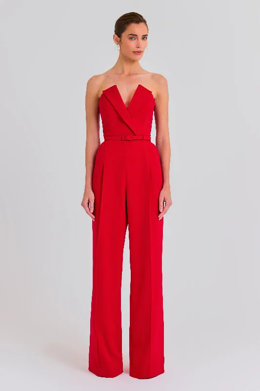 Vanessa Red Jumpsuit Camo jumpsuit, Bold print, Street style, Trendy