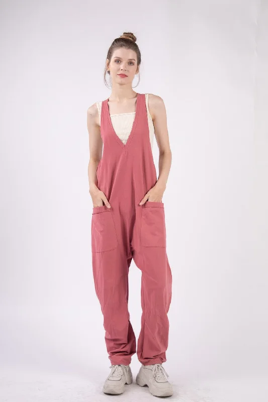 VERY J Plunge Sleeveless Jumpsuit with Pockets Sequin jumpsuit, Glamorous, Party wear, Trendy VERY J Plunge Sleeveless Jumpsuit with Pockets Sequin jumpsuit, Glamorous, Party wear, Trendy