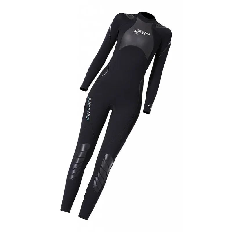 Maxbell Women 3mm Neoprene One-Piece Wetsuit Long Sleeve Diving Back Zip Jumpsuit S Silk jumpsuit, Luxurious, Elegant, Glamorous